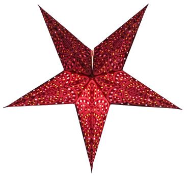 Baby Dunhill Red - Foldable glowing Paperstar with 5 points, 40 cm
